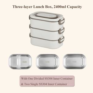 TEMU 스테이 에너제드: 휴대용 손잡이가 있는 고급스러운 다층 스테인리스 스틸 보온 도시락통 - 직장, 학교, 소풍에 완벽한 세련된 디자인과 분리 가능한 칸막이