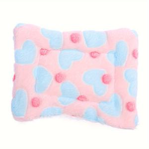 TEMU 두꺼운 따뜻한 애완 동물 쿠션 | 햄스터 및 토끼용 사각 산호 양털 매트, 겨울 따뜻한 둥지 패드