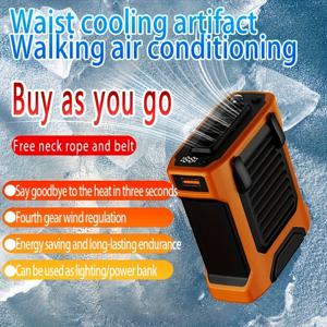 TEMU 휴대용 허리 선풍기, 8000mAh 배터리, 3-in-1 다기능 USB 충전 선풍기, 탁상 선풍기, 가정 주방 사무실 범용, 4단계 강풍, 목걸이 및 벨트 포함, 실내/실외 사용, 플라스틱 소재, 리튬 배터리, 5W 전력