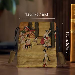 TEMU 17cm x 13cm 크기의 고급 벨벳 보관 가방, 여성 디자인으로 보석, 파티 선물, 휴일 선물, 생일 선물, 크리스마스 선물, 과자 보관에 적합합니다.