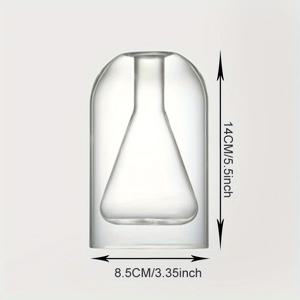 TEMU 1pc 우아한 유리 디퓨저 병 - 기하학적 디자인, 투명, 불이 필요하지 않음, 가정용 신선도 및 오래가는 것이 이상적, 라탄 리드 디퓨저 (스틱 미포함), 가정용 디퓨저