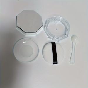 TEMU 플라스틱 화장품 자, 시프터 및 퍼프 포함 - 1 팩 투명 라운드 용기, 스크류 뚜껑, 루스 파우더, 무향, 빈 리필 가능 메이크업 케이스