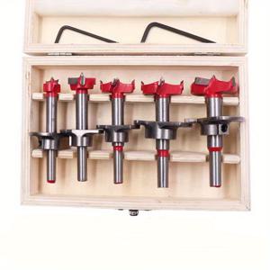 TEMU 5개 알루미늄 합금 홀 드릴 세트 - 조절 가능한 경질 합금 드릴 비트 목공, 힌지 홀 오프닝 및 보링
