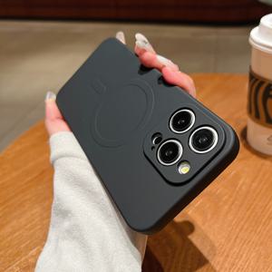 TEMU 아이폰 모델 17, 16E, 15, 13, 11, 14, 12 Pro Max Air Mini용 매트 자석 폰 커버, 소프트 보호 및 무선 충전 호환성 제공