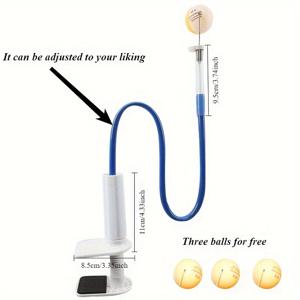 TEMU 1pc 테이블 테니스 서브 트레이너 - PVC, 파란색, 테이블 탑 마운트, 완벽한 서브 기술을 향상시키기 위한 정지형 연습 장비, 테이블 테니스 훈련 도구 | 정지형 장비 | PVC 구조, 테이블 테니스 훈련
