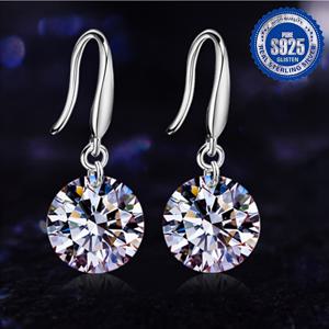 TEMU 925 순은 귀걸이 후크 2개 세트, 심플한 합성 지르코니아, 패셔너블하고 우아한, 데이트용 귀걸이, 휴일 및 일상용 귀걸이|귀걸이