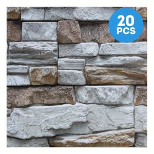 TEMU 5/10/20개, 러스틱 3D 인조 스톤 벽 타일 - 내열성, 쉬운 설치, 농가풍 인테리어용 실내 사용