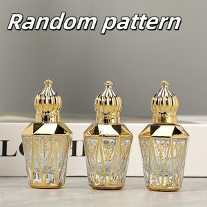 TEMU 고급 12ml 유리 롤러 병, 골든 캡 - 휴대용, 우아한 에센셜 오일 및 향수 디스펜서, 사각형, 손세탁 전용, 고급 향수 병| 모양 병|복잡한 패턴