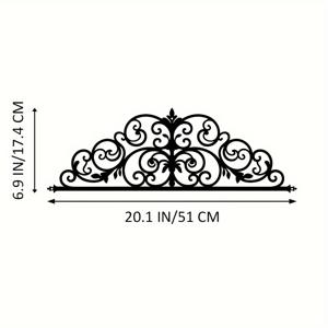 TEMU 20인치 이리스 플로랄 스크롤 메탈 벽 예술 - 우아한 블루 & 화이트 디자인의 레이저 컷 철 장식, 현관문, 정원 또는 실내 공간에 완벽, 실내 벽 장식 | 꽃무늬 장식 | 레이저컷 메탈 아트, 메탈 벽 예술 장식