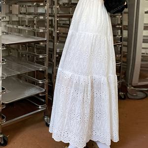 TEMU 여성을 위한 우아한 A라인 레이스 케이크 스커트 - 모든 계절, 세밀한 커팅 패턴, 가벼운 안감, 캐주얼하고 공식적인 행사에 적합, 정장|우아한 A라인 스커트|레이스 소재