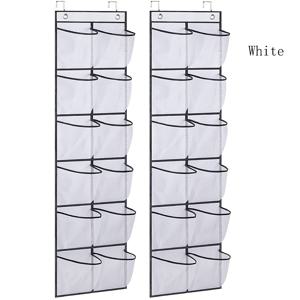 TEMU 1pc 문걸이형 행거 정리함, 메쉬 포켓이 있는 천 스토리지 백, 기계 세척 가능, 신발, 장난감, 옷 등에 사용할 수 있는 벽걸이형 공간 절약 제품 - 블랙/화이트