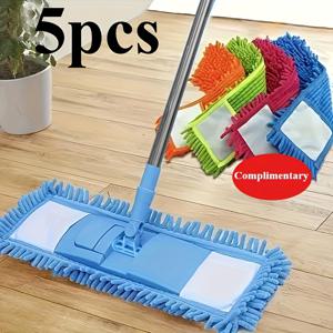 TEMU 다용도 습식 & 건식 걸레, 내구성 있는 긴 손잡이 - 강력한 청소를 위한 초미세 섬유, 침실, 욕실, 주방, 거실에 적합|물걸레청소기