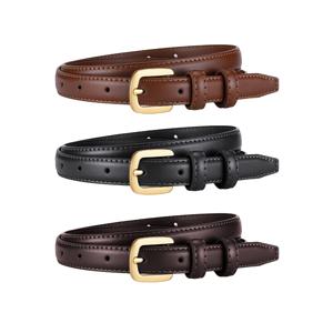 TEMU 여성용 와이드 & 슬림 인조 가죽 벨트 세트 - 골든 버클이 있는 다용도 허리 치마, 브라운 & 블랙 옵션으로 캐주얼한 옷에 적합한 다용도 패션 벨트 | 세련된 허리 치마 | 합금 버클 벨트