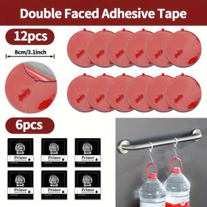 TEMU 자동차 대시보드 흡착컵 설치용 슈퍼 접착 스티커 패드, 내구성 있는 설치 테이프, 양면 라운드 테이프, 80mm 3.15인치 12/24개, 운전 기록기/GPS/휴대폰 흡착컵 홀더 및 유리 접착 디스크 교체 부품용