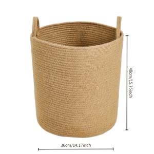 TEMU 초대형 황마 수납 바구니 - 현대적인 직조 옷, 세탁 및 홈 정리함, 침실, 욕실, 거실, 기숙사, 선반 바구니에 적합