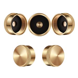 TEMU 야외 캠핑 BBQ용 5개입 고체 황동 1파운드 프로판 탱크 캡, 프로판 호스 캡, 가스 누출 방지용 범용 고체 황동 보호 캡, 가스 탱크 실린더 밀봉 캡, 헤비듀티 캡,내구성 있는 캡,부식 저항성,고품질 황동,호스 커넥터,바베큐 애호가들