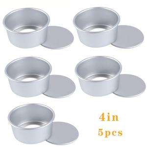 TEMU 5개 세트의 4인치 직경 둥근 케이크 팬으로, 쉽게 디저트를 굽기 위해 탈착식 바닥이 특징입니다. 이러한 노스틱 알루미늄 몰드는 안전하고 작은 케이크를 굽기에 완벽합니다. 치즈케이크와 푸딩을 포함한 다양한 베이킹 요구에 이상적이며, 빵집과 제과점에서 사용하기에 적합합니다.