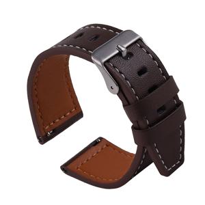TEMU 수공예 정품 트랜섬 스텐 워치 스트랩 - 블랙, 브라운 빈티지 스타일 | 사이즈 20mm 22mm | 크리스마스, 추수감사절에 남녀 모두에게 완벽한 선물