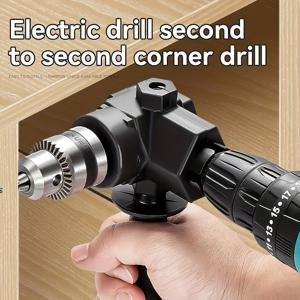 TEMU 직각 드릴 비트 어댑터, 탈착식 핸들 퀵 체인지 스크루드라이버 부착물, 내구성 강한 금속 및 플라스틱, 홈 개선 도구 액세서리용 임팩트 드릴 코너 익스텐더, 다용도 드릴 어댑터 | 디자인 | 금속 플라스틱 어댑터