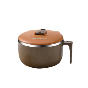 TEMU 1300ml 스테인리스 스틸 국수 그릇 뚜껑 포함 - 녹슬지 않는, 둥근, 기숙사 및 레스토랑에 적합, 국수와 밥을 서빙하기에 완벽