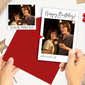 TEMU 사진과 봉투가 포함된 맞춤 생일 카드 - 가족, 남자 친구, 여자 친구, 형제, 자매, 아내, 남편, 동료에게 창의적인 개인적인 터치로 선물하기에 완벽합니다!