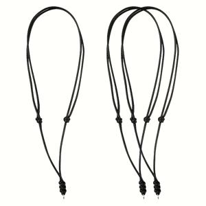 TEMU 3개 세트 수제 빈티지 블랙 코드 목걸이, 펜던트 걸이용 조절 가능. 남녀 모두에게 적합하며, 크기는 18~30인치, 두께는 2mm입니다.