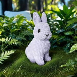 TEMU 1개 카키 아이스 슬리키 파이버 토끼/1개 베이지 아이스 슬리키 파이버 토끼 크로셰 키트 - 성인용 DIY 크로셰 세트, 100% 폴리에스터 실, 바늘, 종이 설명서 및 영어 비디오 튜토리얼 포함, 크리스마스, 부활절, 발렌타인데이, 생일, 졸업식, 가족 및 친구를 위한 완벽한 선물