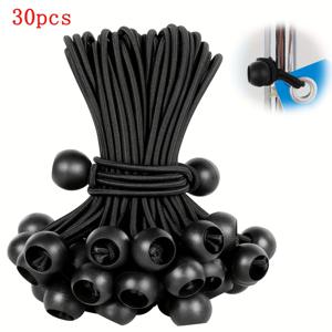 TEMU 30개 고강도 탄성 밴지 코드 - UV 차단, 캠핑, 쉘터, 프로젝터 스크린, 화물 및 텐트 폴용