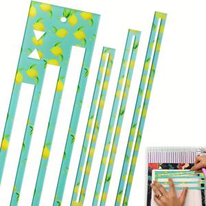 TEMU 레몬 지퍼 포켓 템플릿 | 초보자용 쉽게 사용할 수 있는 수제 가이드 | 내구성 있는 인조 가죽 지퍼 액세서리 | 다중 사이즈, 생생한 녹색 레몬 & 레몬엣 디자인 | DIY 공예 및 퀼트 제작에 이상적