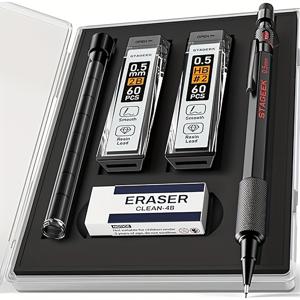 TEMU 13개 또는 5개 세트 Stageek 기계식 목수 연필 세트 (0.5mm/0.7mm 심, 연필심 HB & 2B, 지우개 포함) - 미술 수업, 스케치용 완벽한 드로잉 용품 - 글쓰기 & 드로잉용 헤비듀티 연필