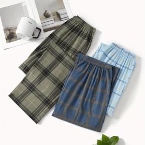 TEMU 남성용 잠옷 바지 3종 세트, 봄과 가을을 위한 레귤러 스타일, 외부 착용 가능한 긴 캐주얼 바지, 여름용 느슨한 홈 바지.