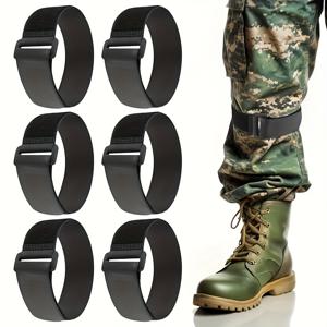 TEMU 6pcs 조절 가능한 검은색 자전거 다리 스트랩 - 버클이 있는 내구성 있는 플라스틱 발목 안전 밴드, 안전한 라이딩, 등산, 낚시 및 야외 스포츠, 자전거 다리 지원 스트랩|조절 가능한 스트랩|가변 스트랩