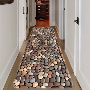 TEMU 고급 자갈 프린트 패턴 디자인 카펫 1개 - 벨벳 소재 직사각형 러그, 세탁기 사용 가능, 주방, 욕실, 거실, 복도, 세탁실 및 기타 홈 데코레이션에 적합, 사계절 유니버설 모델