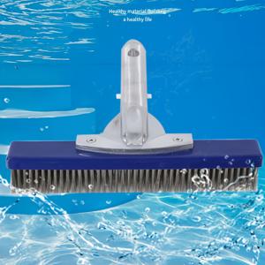 TEMU 10인치 고강도 알루미늄 & 스테인리스 스틸 풀 청소 브러쉬 (인체공학적 손잡이) - 고강도 조류 제거제, 수영장/온수 욕조/어항용 스크러버 - 휴대용, 풀 청소 도구, 온수 욕조 유지 보수, 내구성 있는 구조|욕조