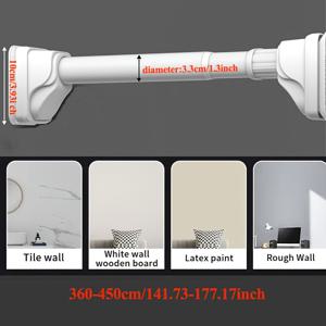 TEMU 조절 가능한 헤비듀티 금속 커튼봉 - 40-500cm/15.75-196.85