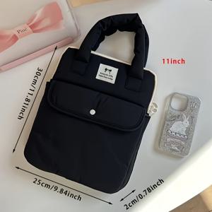 TEMU 1개 경량 충격 방지 노트북 가방 지퍼 클로저 - 귀여운 디자인, 내구성 있는 폴리에스터 안감, 11/13/15인치 랩탑용 조절 가능한 어깨끈, 대학 및 일상 출퇴근용, 랩탑 캐리어 케이스, 재미있는 디자인, 안전한 지퍼 클로저, 두꺼운, 여성용 랩탑 케이스, 랩탑 슬리브, 랩탑 커버, 랩탑 액세서리|가방|크로스백|보부상가방