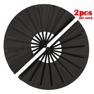 TEMU 2개 세련된 블랙 접이식 손풍선, 13인치 두꺼운 플라스틱 프레임 - 결혼식, 댄스 프롭, 생일, 휴일 선물에 완벽 - 파티, 장식, 야외 행사용 클래식 스타일, 댄스 프롭 풍선 | 전통적인 손풍선 | 내구성 있는 플라스틱 풍선|접이식선풍기