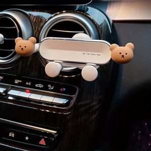 TEMU 귀여운 만화 자동차 폰 스탠드, 차량용 콘센트 휴대폰 고정 지지대, 설치가 쉽고 내구성이 뛰어남 - 모든 모델에 적합