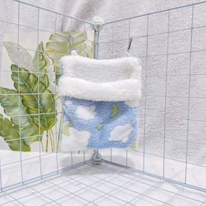 TEMU 코지한 작은 애완동물용 해먹 - 햄스터, 기니피그, 슈가글라이더를 위한 부드러운 플러시 슬리핑백, 미끄럼 방지 디자인, 4가지 색상 제공 (파랑, 흰색, 회색, 초록)