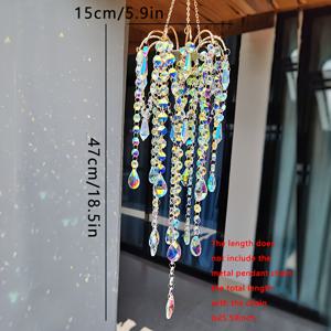 TEMU 태양열을 모으는 펜던트, 빛을 모으는 장치, 유리 장식, 야외 장식용 정원 조명 액세서리, 무지개 빛을 만드는 장치, 벽과 창 홈 장식용 미디어션 펜던트, 부활절과 추수감사절에 적합한 홈 장식 아이템, 정원과 나무 장식용 선물