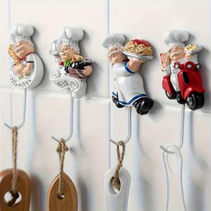 TEMU 4 Chef Doll Wall Decoration Hook; ; ; ;
