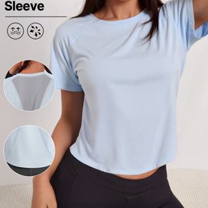 TEMU 여성용 통기성 메쉬 반팔 티셔츠 - 핑크색, 루즈핏, 러닝, 요가, 사이클링에 적합, 통기성 메쉬 소재, 크루넥, 스포티 스타일, 봄/여름 착용, 스포츠웨어 티셔츠 | 메쉬 소재 상의 | 편안한 핏, 여성용 티셔츠