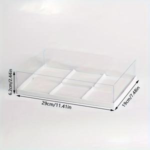 TEMU 투명 케이크 박스, 4개 또는 6개 도넛, 과자, 디저트, 패키징 박스, 쿠키, 마카론, 베이킹 패키징 박스, 리본 없음