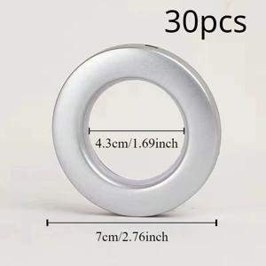 TEMU 30개 빈티지 스타일 커튼 그롬메트 - 로마 섀즈 및 드라퍼리용 저소음 나노 스케일 플라스틱 아이렛 링, 내구성 및 부드러운 디자인, 베이지/블랙/레드 오렌지, 거실용 커튼