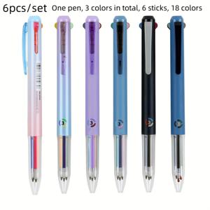 TEMU 빈티지 모란디 주스 색상의 0.5mm 가는 팁의 6색 컬러 리트랙터블 젤 펜 세트. 부드러운 필기감, 노트 하이라이트에 적합하며 사무실 및 학생 모두에게 완벽하며 신학기 선물로 이상적입니다.