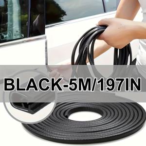 TEMU 1 롤 5M/197IN 유니버설 카 도어 엣지 가드 - SUV, 세단, 하치백 및 상업용 차량용 헤비 듀티 안티 콜리전 접착 트림; 사운드프루프, 더스트프루프 및 안티 스크래치 도어 프로텍터, 차량 안전을 위한 쉬운 설치 업그레이드, 차량 안전 업그레이드 | 현대 카 트림 | PVC 트림