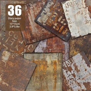 TEMU 36개의 낡은 금속 시트 - 5.9x5.9