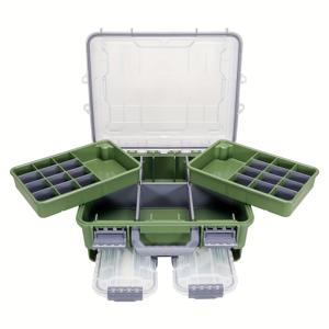 TEMU SEAKNIGHT 헤비듀티 삼중 구조 낚시 도구 정리함 - 안전 잠금장치, 조절 가능한 구획, 컴팩트 휴대용 케이스 (ABS 소재) - 낚시, 캠핑, 여행용 - 고급 수납 기능, 야외 활동 애호가를 위한 완벽한 선물