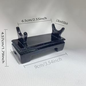 TEMU 1개 빈티지 미네랄 디스플레이 스탠드 - 레진 & 나무 베이스 블랙 마감, 아메시스트, 쿼츠 기둥용 안정적인 직사각형 디자인, 특이한 돌 장식 - 시크한 홈 & 오피스 데코, 전기 필요 없음, 우아한 룸 액센트 | 세련된 | 광택 마감, 홈 데코