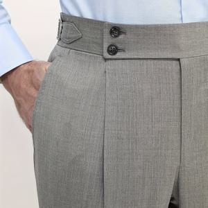 TEMU 남성용 하이웨이스트 나폴리 바지 - 베이지 더블 버튼 프랑스 롤업, 신축성 있는 허리띠, 캐주얼 또는 정장적인 기회에 적합한 스타일리시한 밀라노 디자인, 다용도 바지 | 성숙한 스타일 바지 | 중간 신축성 있는 재질